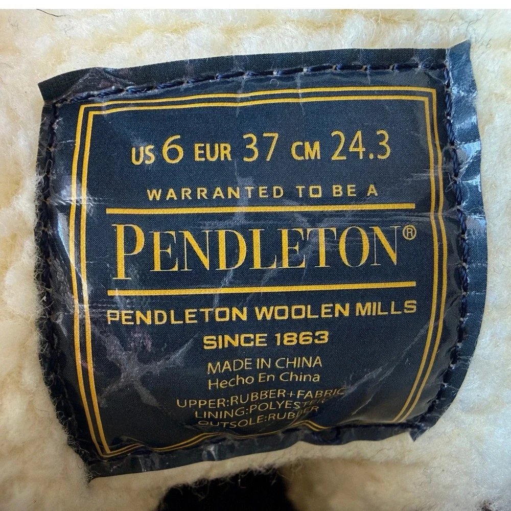 Pendleton Duck Boots Women's Size 6 Waterproof Sherpa Lined‎ Nordic Print